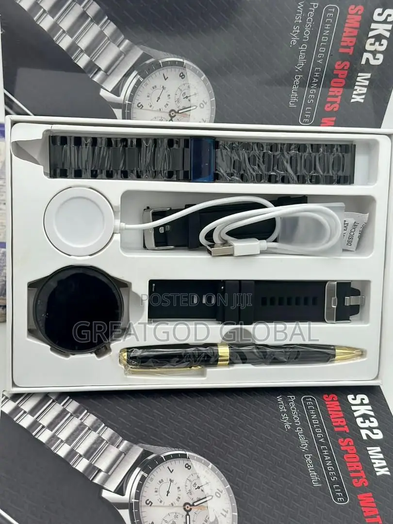SK32 MAX Smartwatch Comes With 3 Straps 1 Pen 