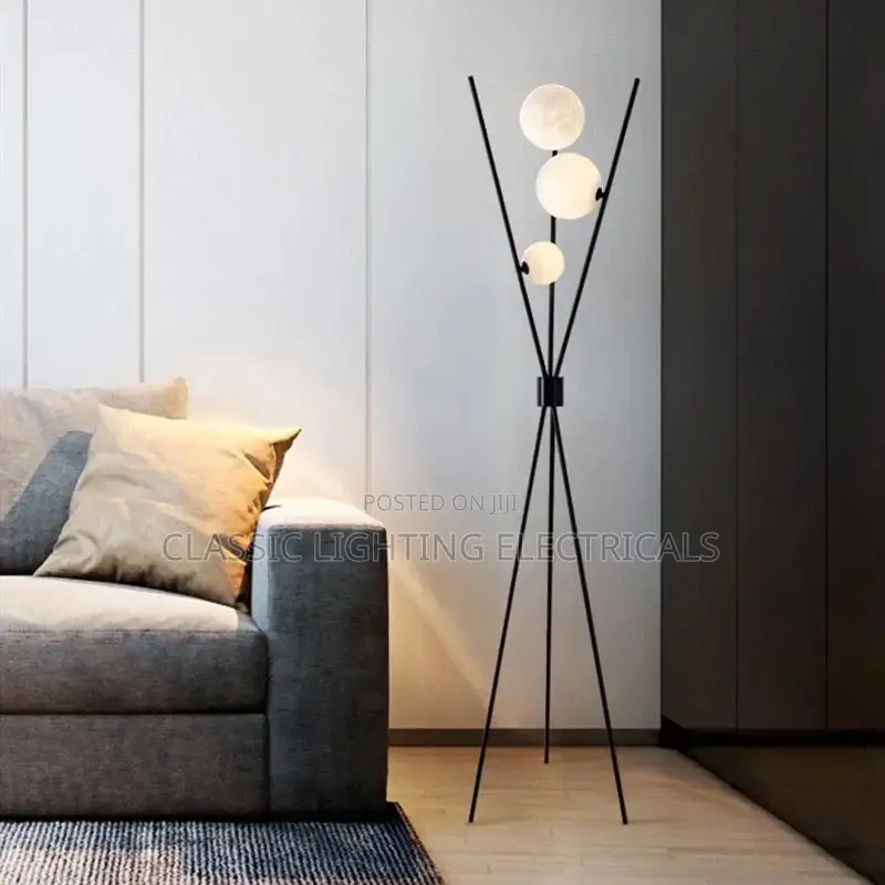 Modern LED Floor Lamp Moon Glass Ball Standing Lights