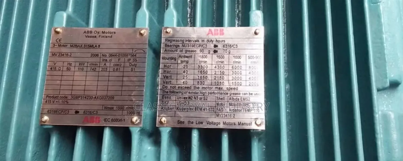 Brand New 110kw 150hp 742rpm ABB Motor