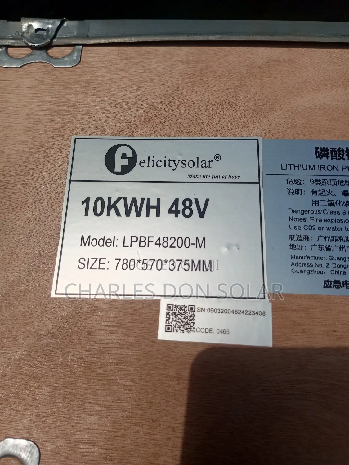 10kwh Felicity Lithium Ion Battery
