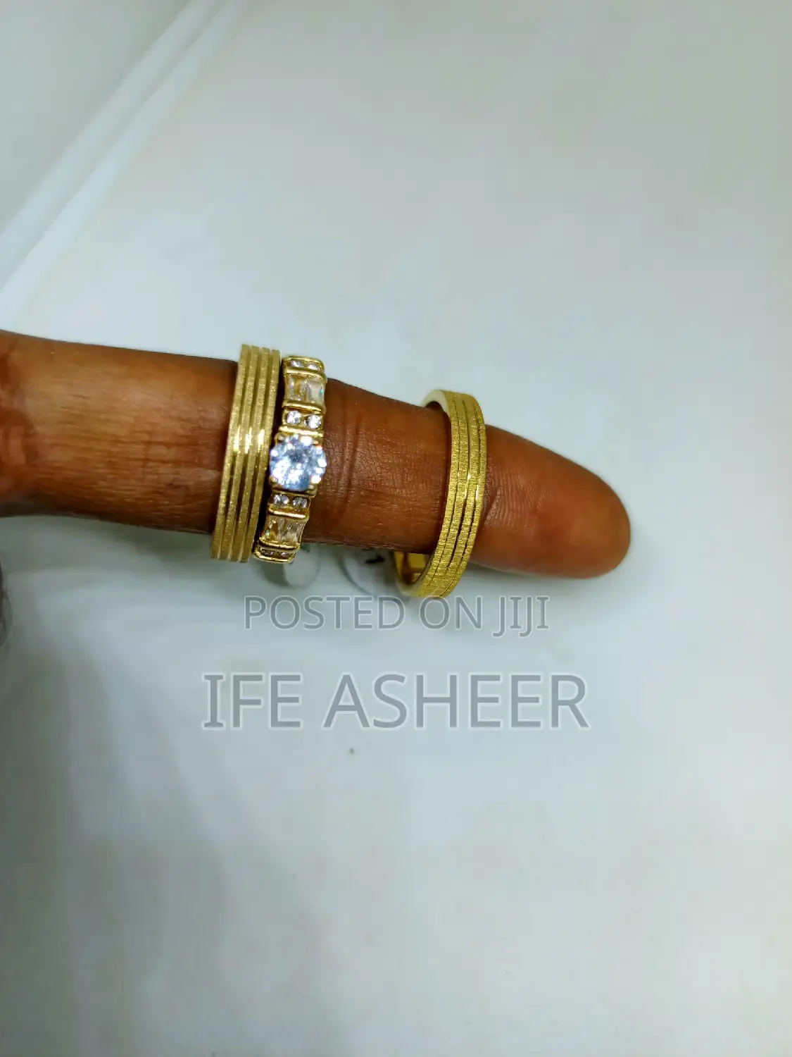 France Gold Couples Set of Wedding Ring 020