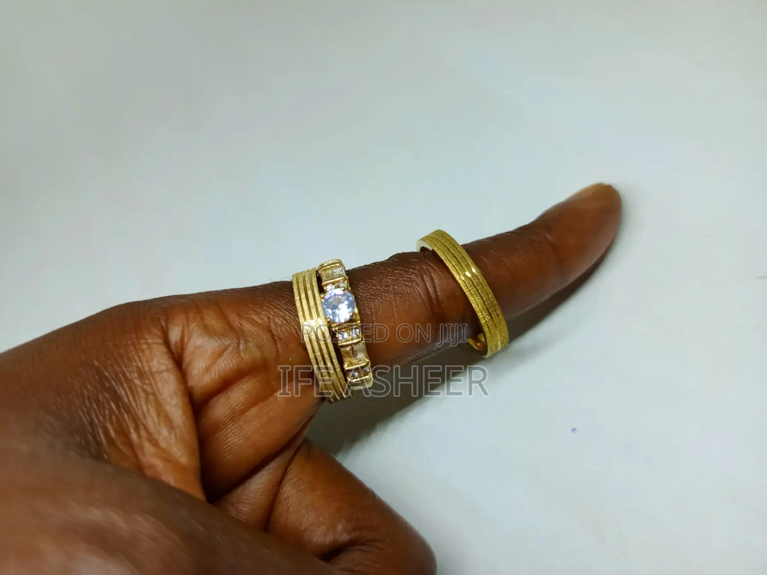 France Gold Couples Set of Wedding Ring 020
