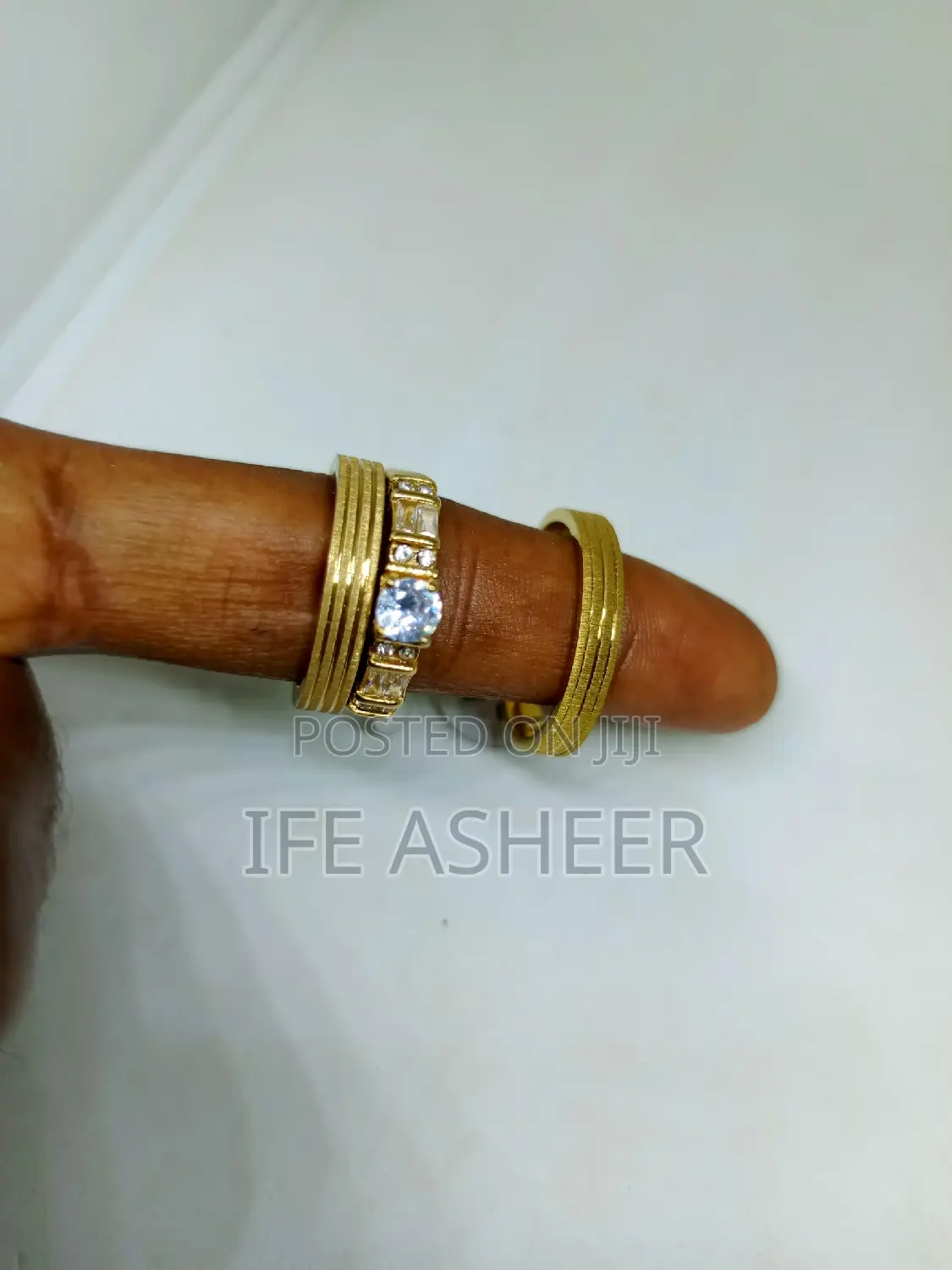 France Gold Couples Set of Wedding Ring 020