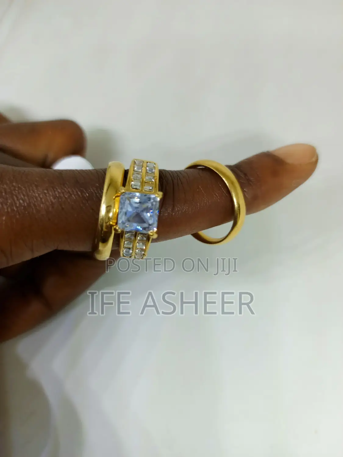 France Gold Couples Set of Wedding Ring 021