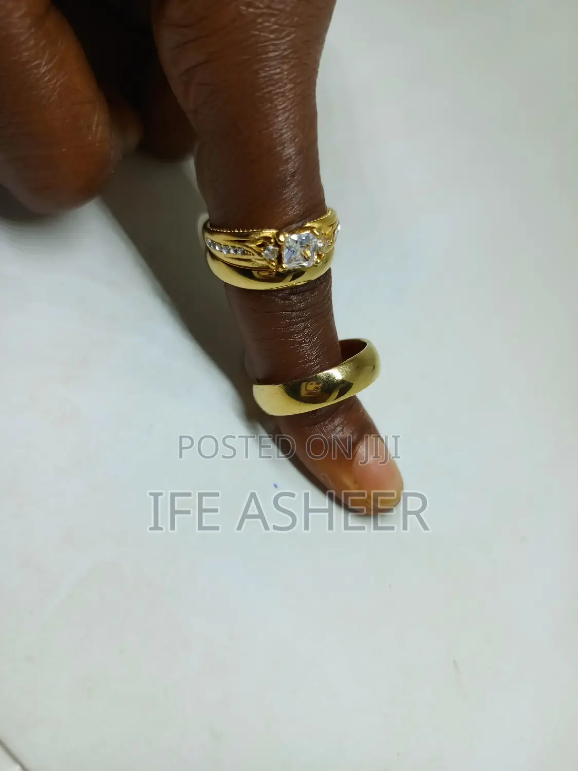 France Gold Couples Set of Wedding Ring 022