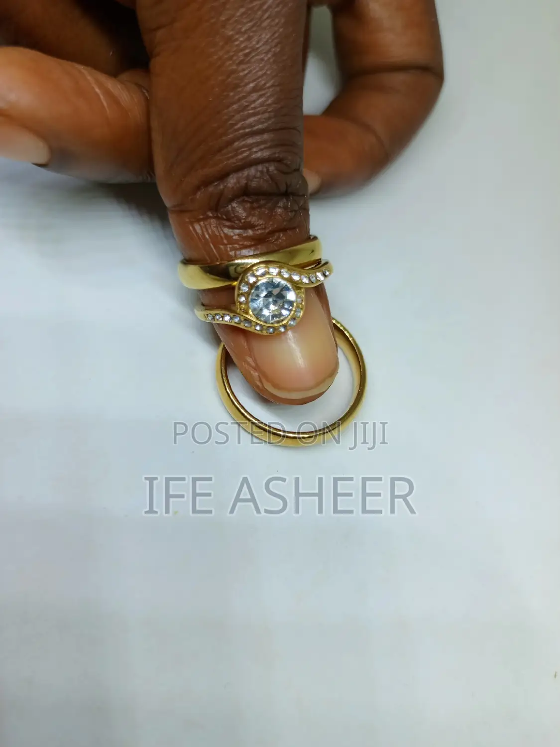 France Gold Couples Set of Wedding Ring 023