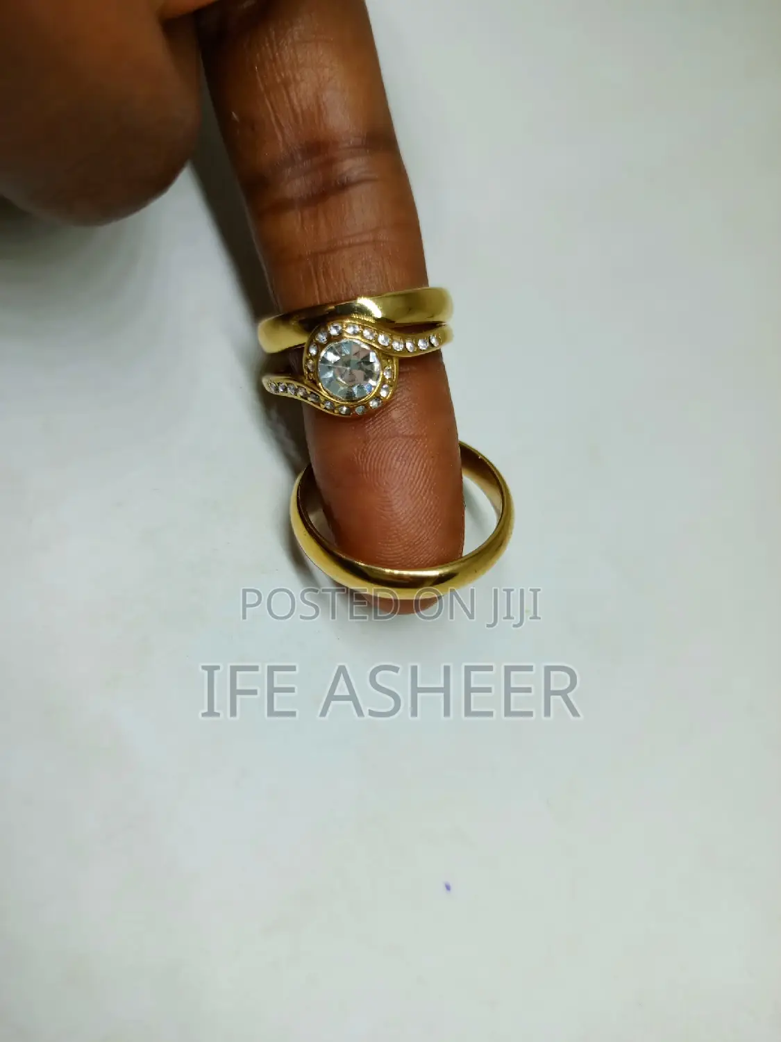 France Gold Couples Set of Wedding Ring 023