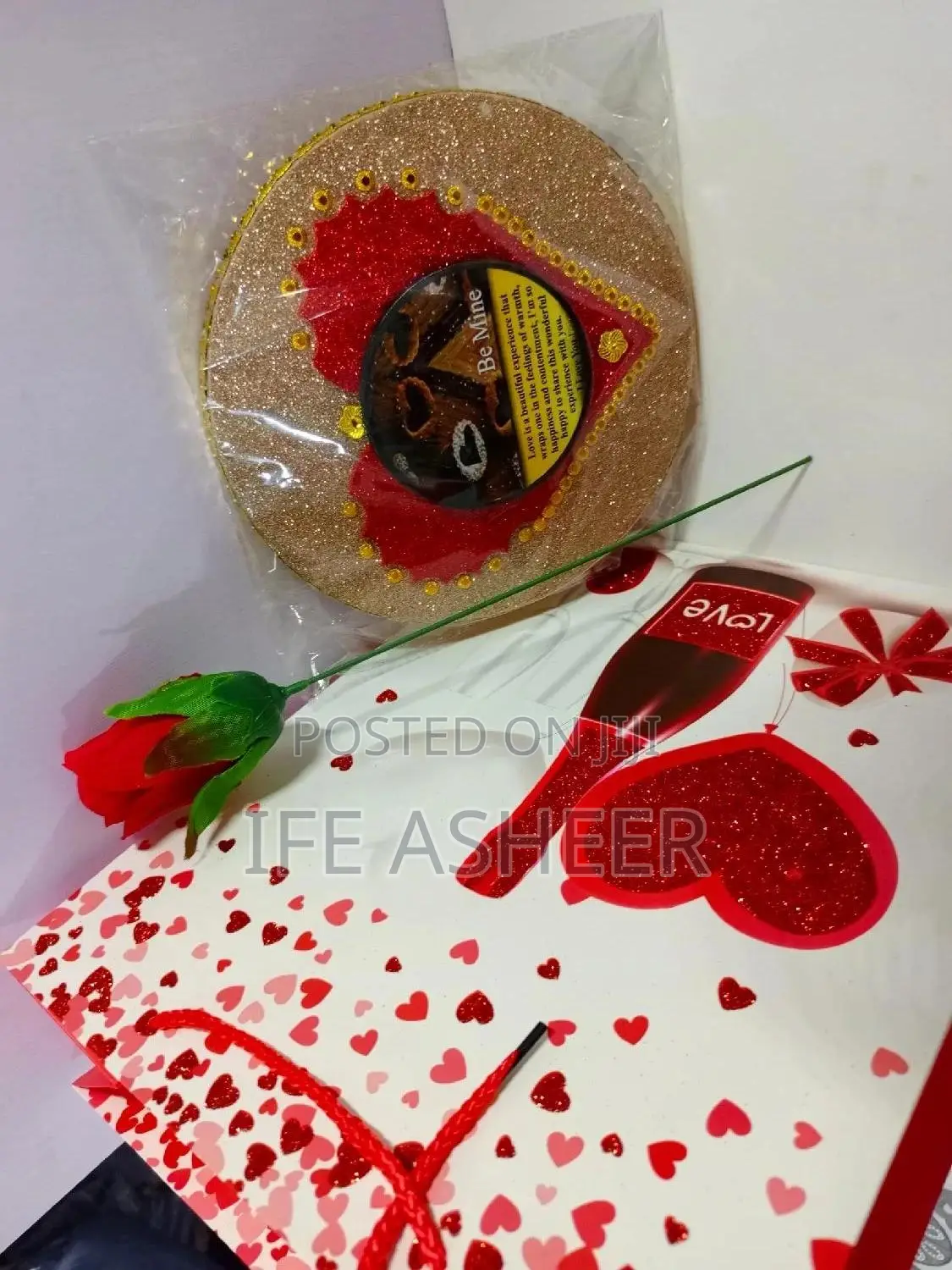 Lovers Package - Simple Frame, Rose Flower in a Fancy Bag 01