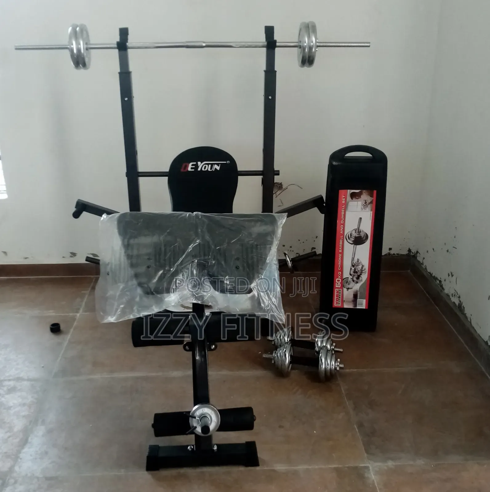 50kg Dumbell Set With Bench