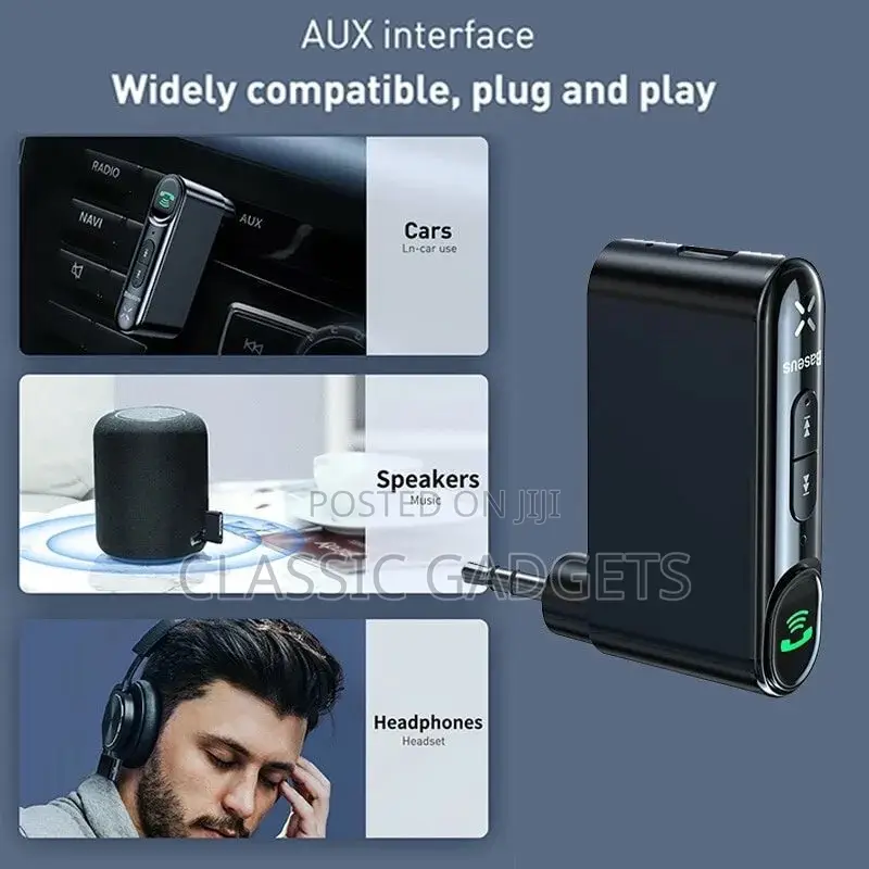 Baseus in Auto Wireless Bluetooth Receiver 3.5mm AUX