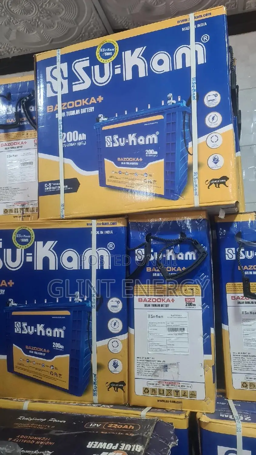 200ah 12V Su-Kam Indian Tubular Battery