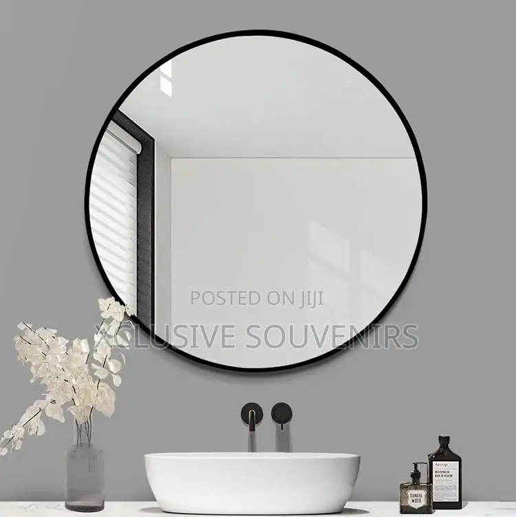 60cm Gold Minimalist Round Mirror (Color Black Gold)