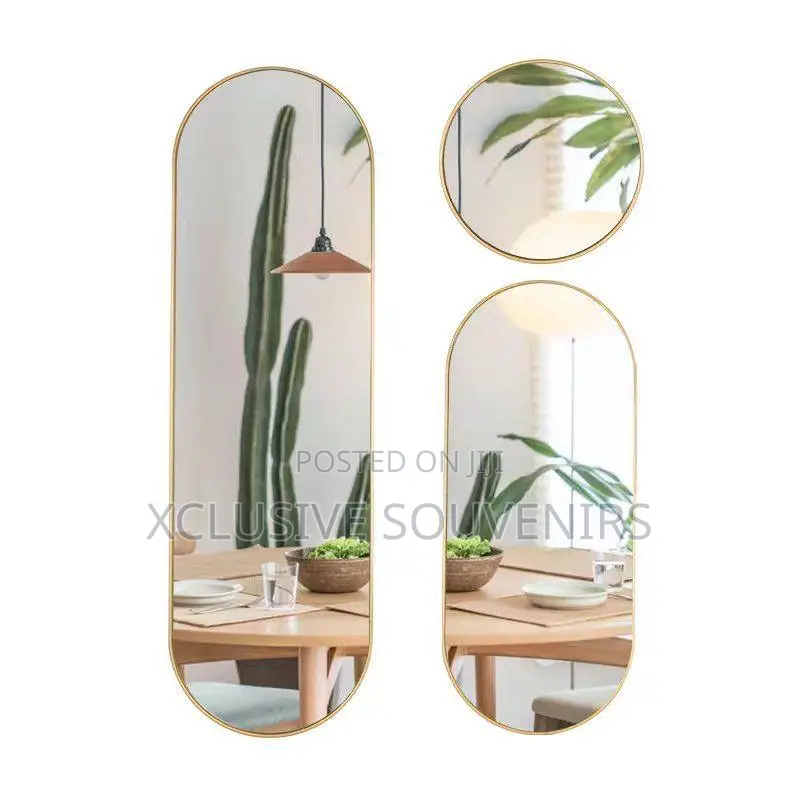 Home Luxury 3pcs Gold Floating Bathroom Mirror Set