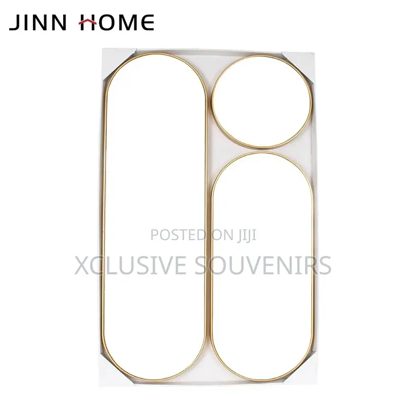Home Luxury 3pcs Gold Floating Bathroom Mirror Set