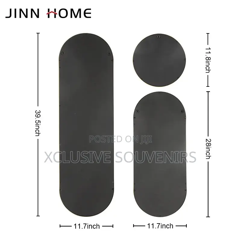 Home Luxury 3pcs Gold Floating Bathroom Mirror Set