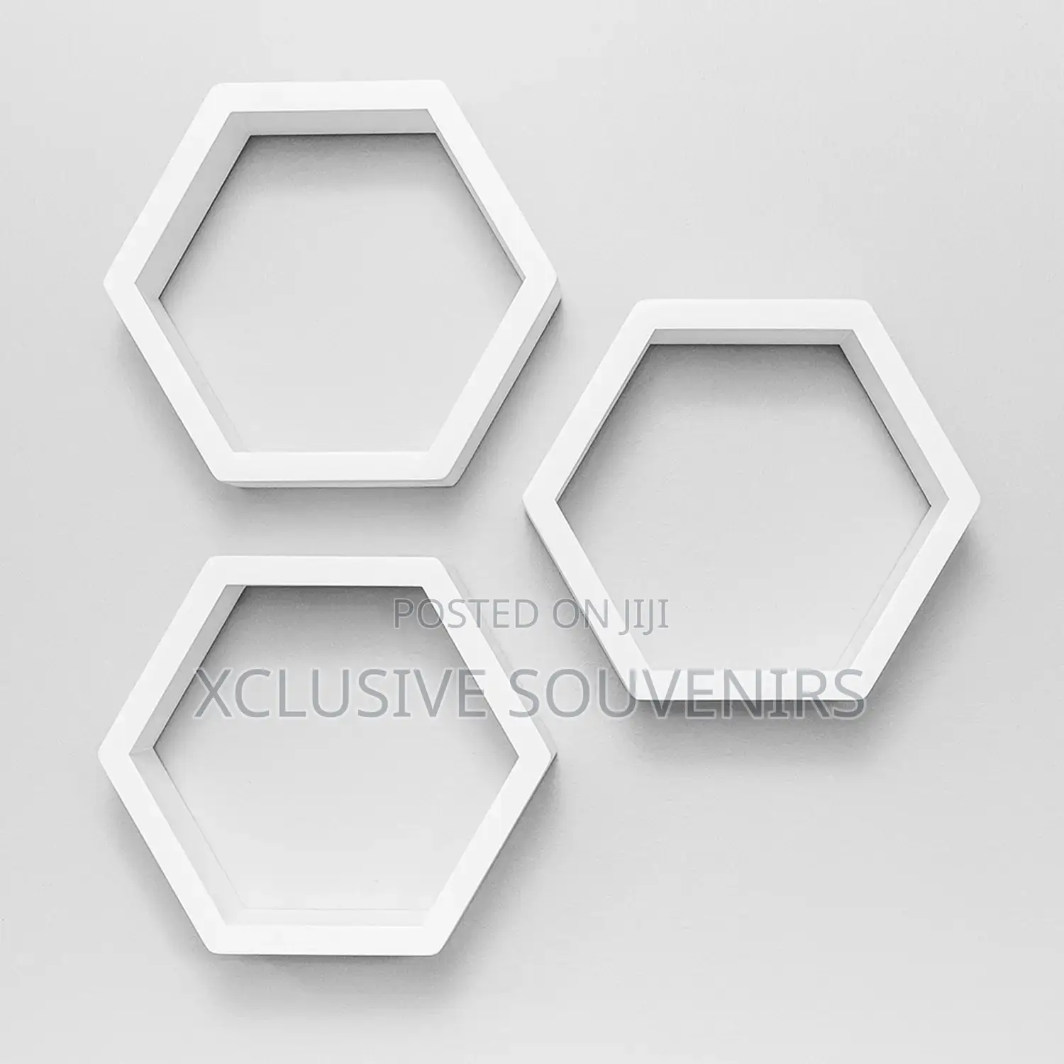 Geometric Wooden Floating Hexagon Wall Shelve
