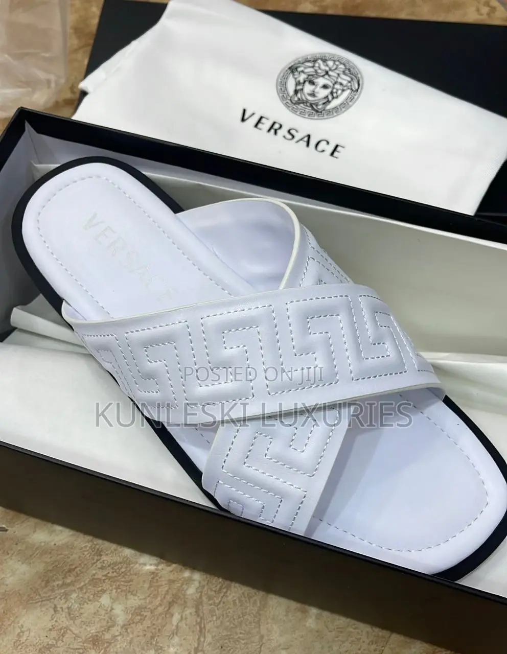Original Versace Men Luxury Leather Slippers