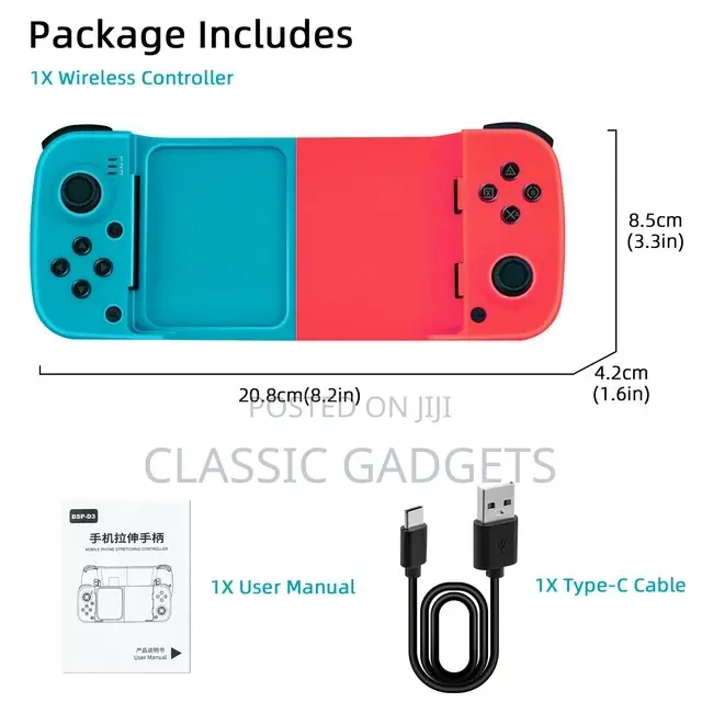 BSP-D3 Rechargeable Wireless Mobile Gaming Controller