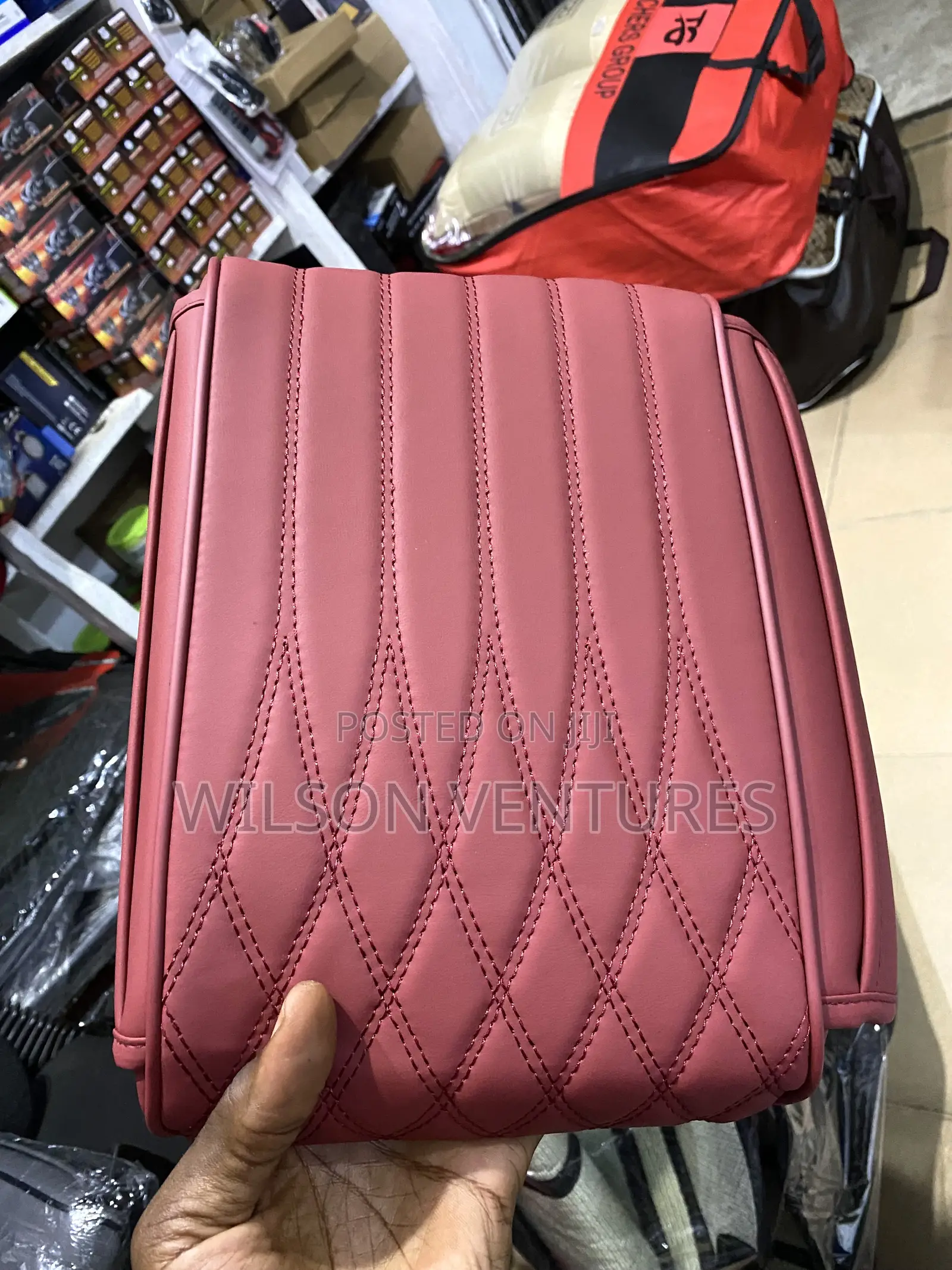 Universal Car Arm Rest Cover With Side Pocket