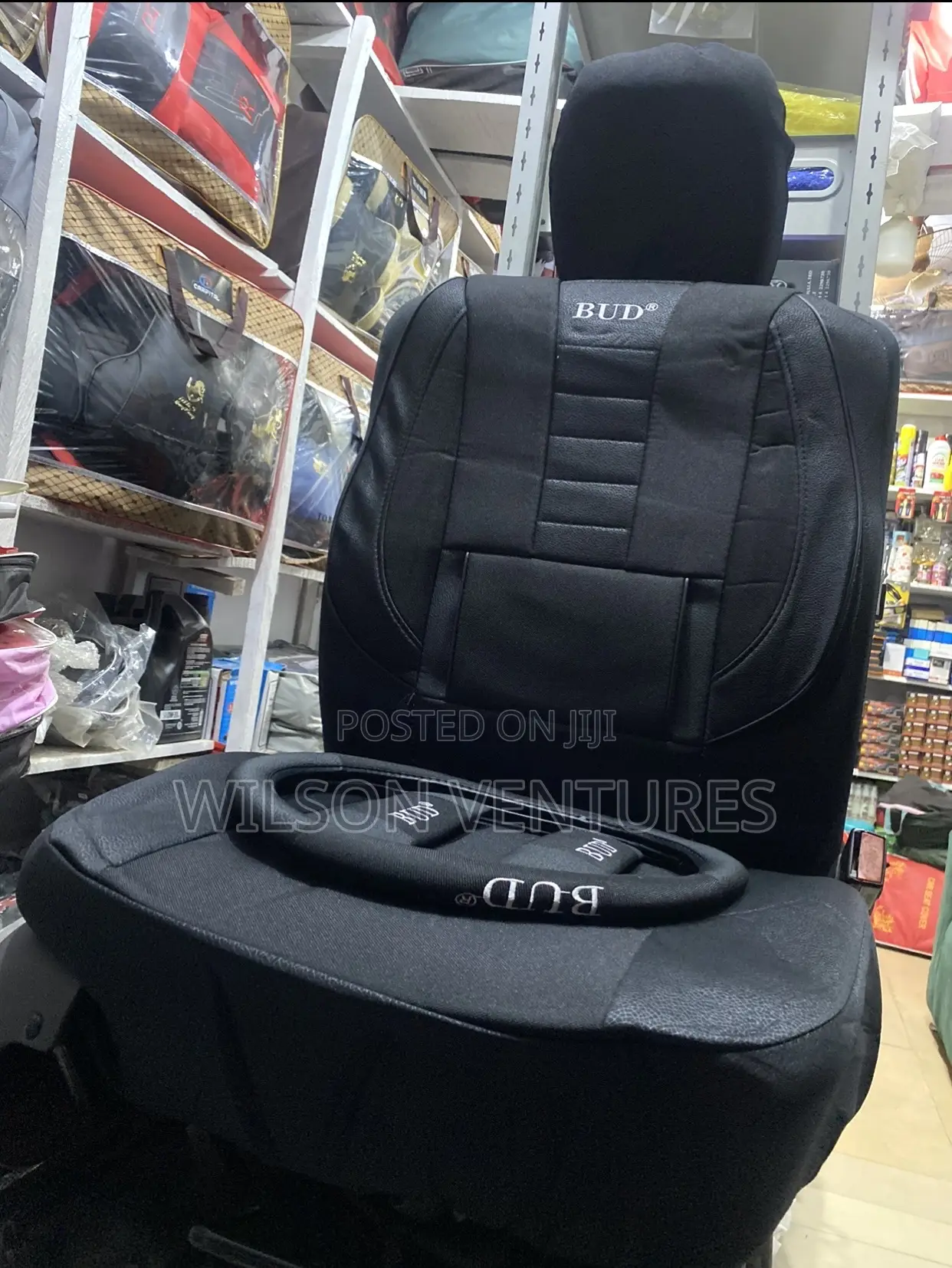 5 Seater Plain Black Fabric 5 Seater Car Seat Cover
