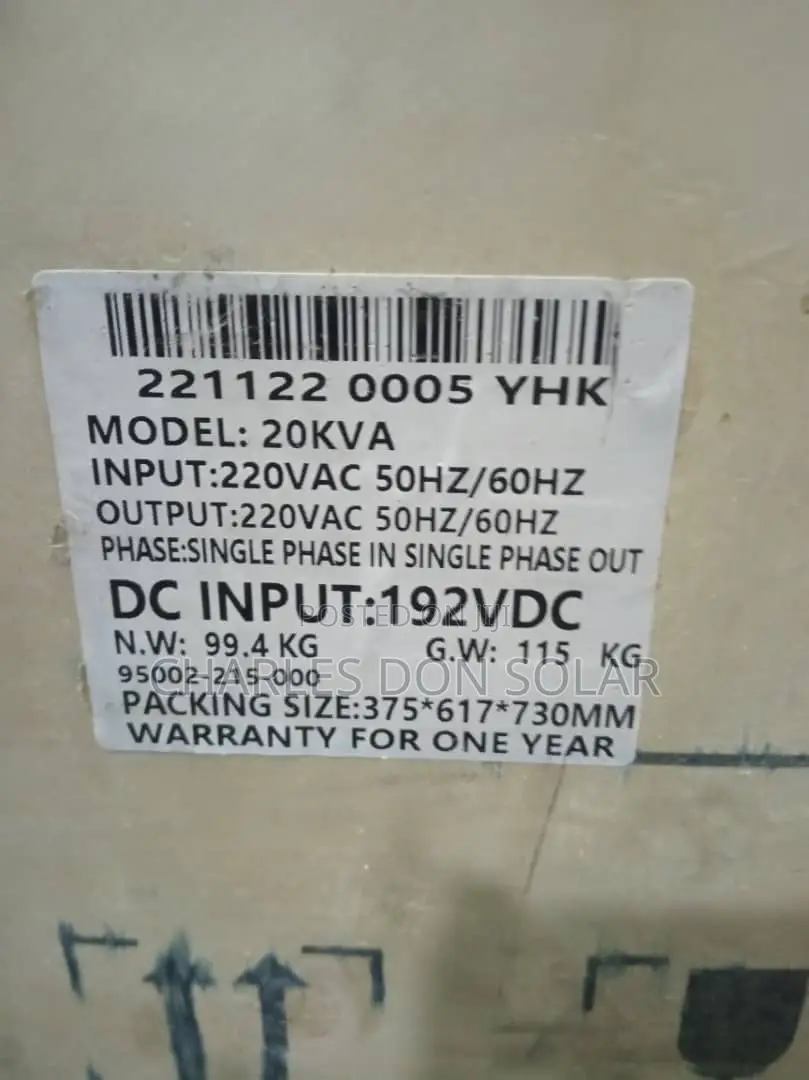 Yohako Inverter 20kva 192v Is Available