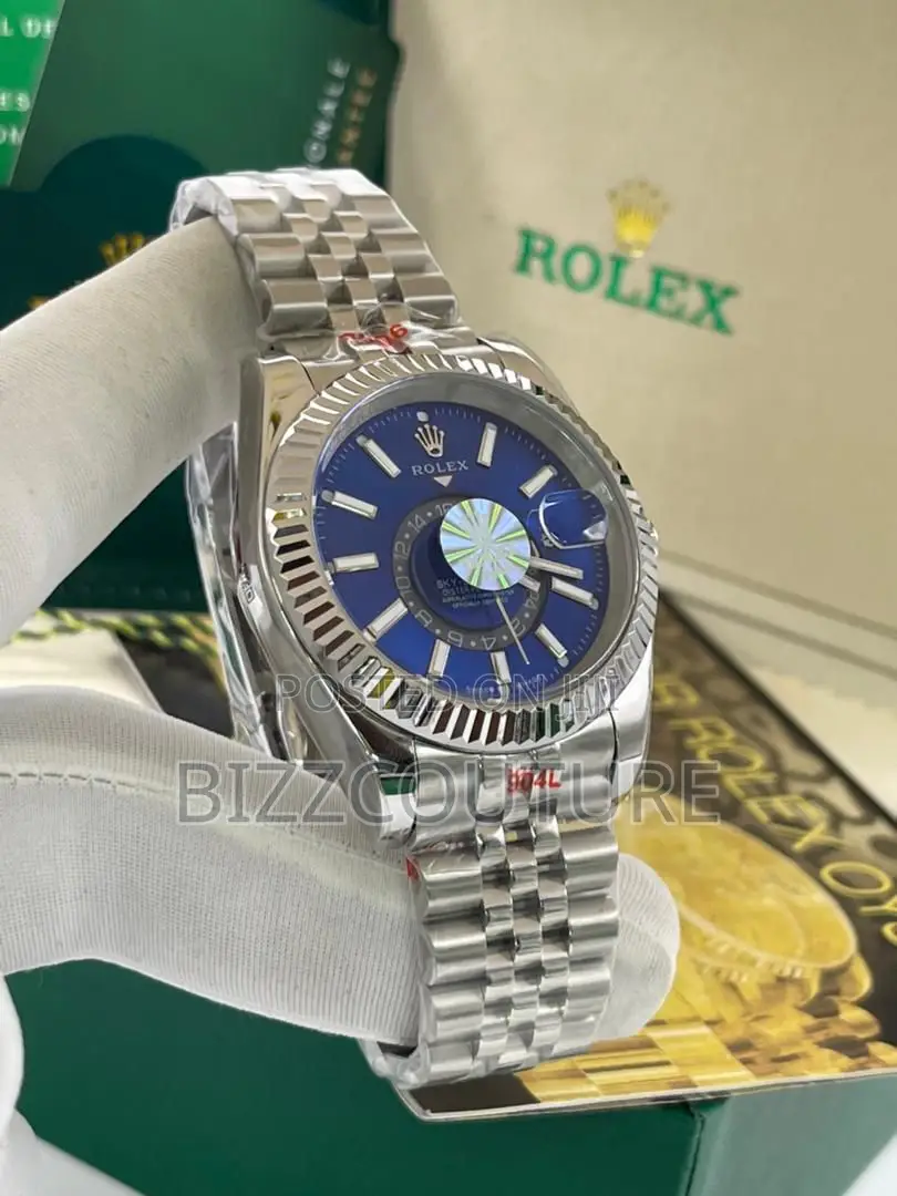Original ROLEX BLUE Dail SILVER CHAIN WATCH Is Available Now
