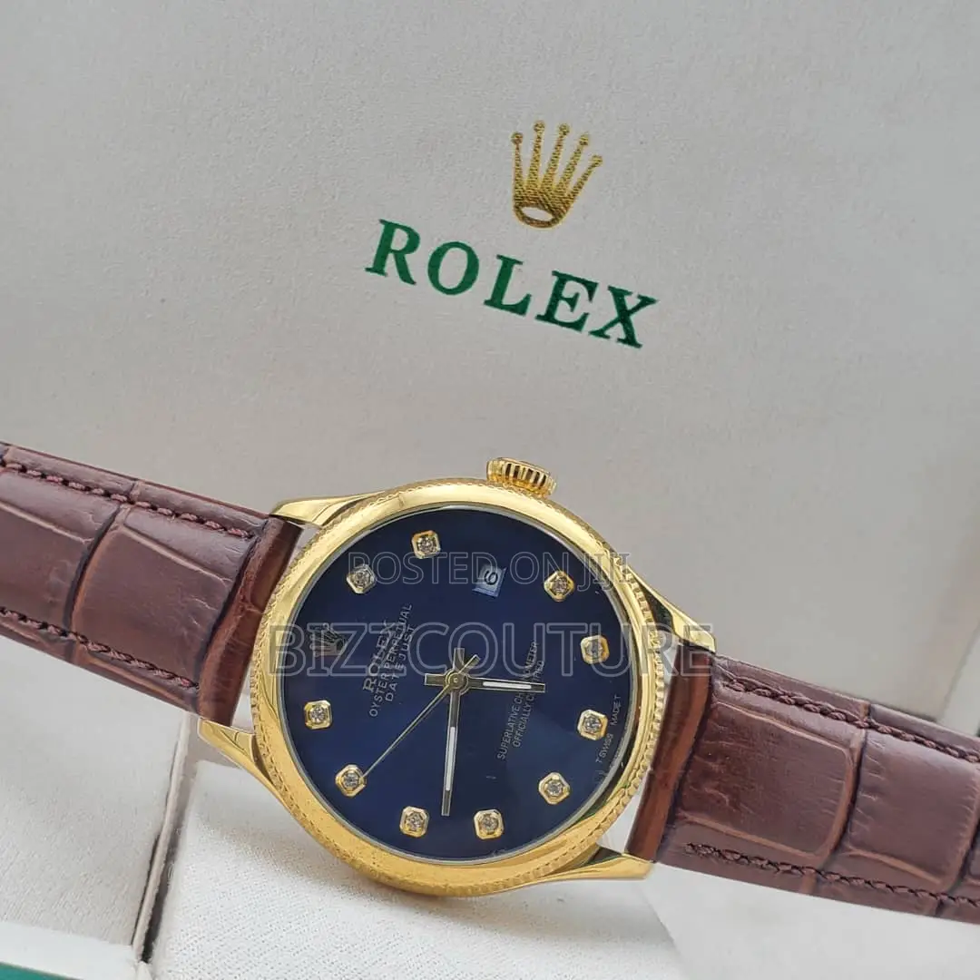 Original Rolex Superlative Chronometer Brown Leather Watch