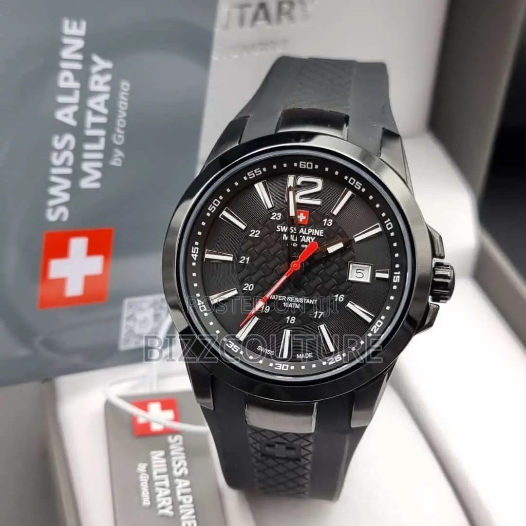 Original Swiss Alpine Military Resistance Black Rubber Watch