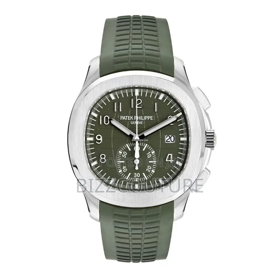 Original PATEK Phillpe Chronograph Green Dail Rubber Watch