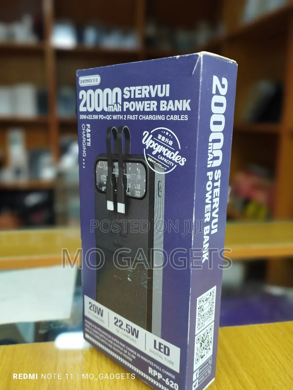 Remax 20,000 Mah Power Bank With Charging Cable 20/22.5watts