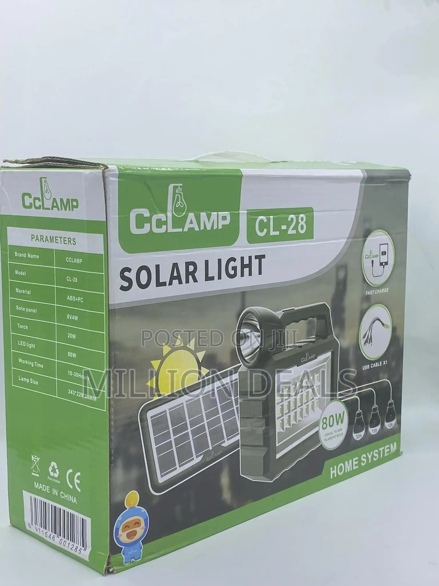 Portable 3 Bulbs Solar Lighting Home Office System