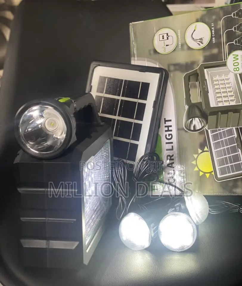Portable 3 Bulbs Solar Lighting Home Office System