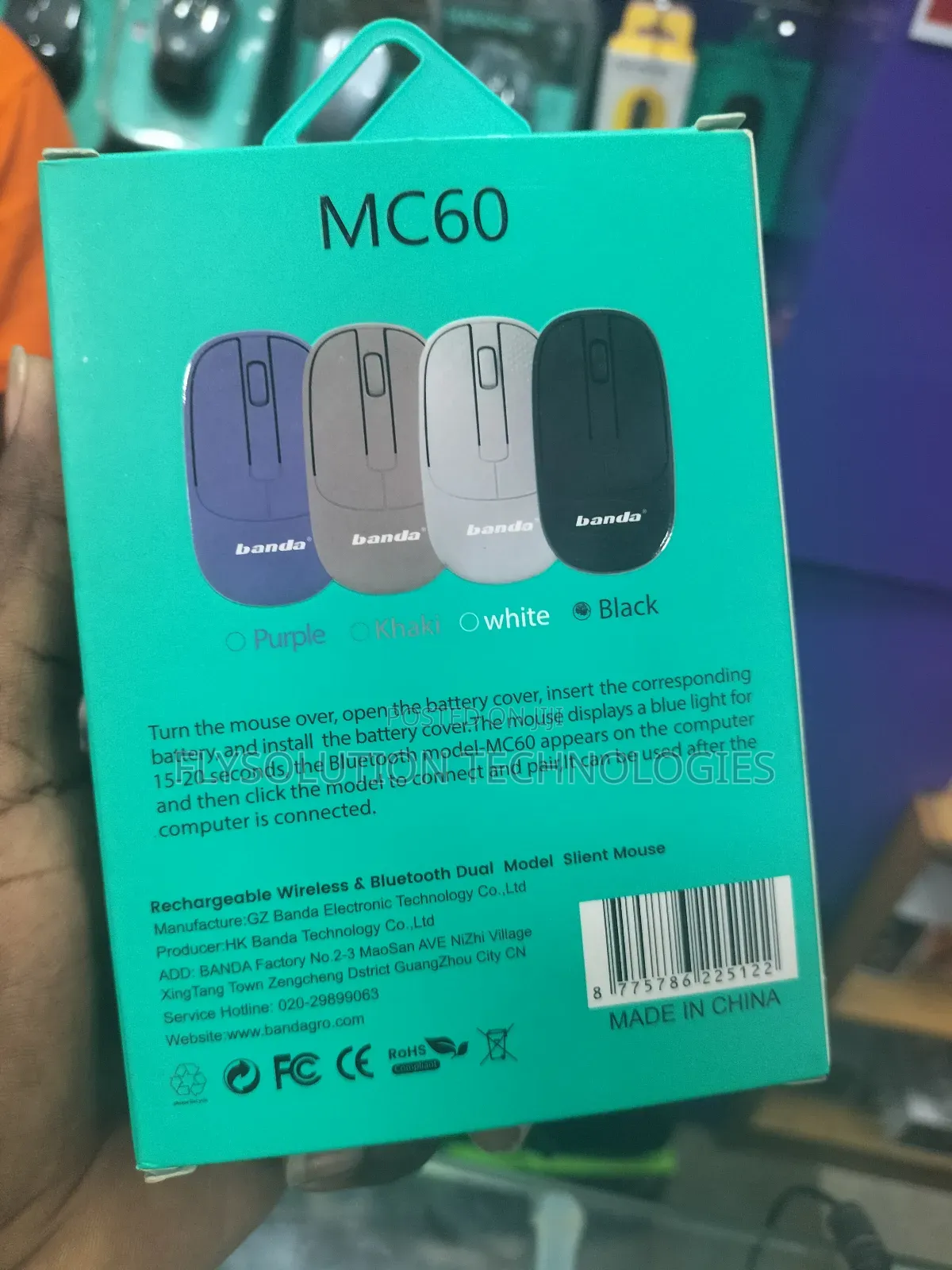Banda Mc60 Rechargeable Silence Bluetooth Mouse