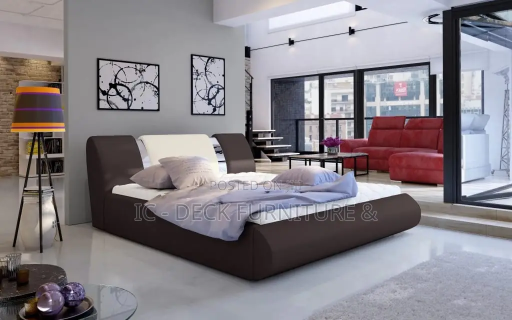 Bdf39 Flavio 6x6ft Upholstered Bed Frame, No Bed Sides