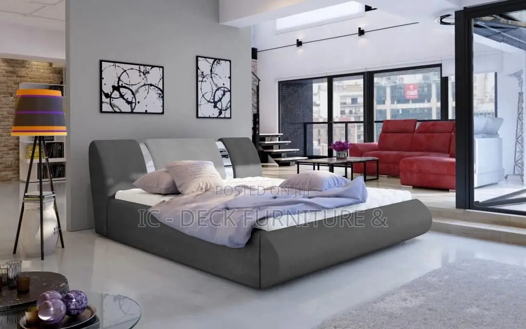 Bdf39 Flavio 6x6ft Upholstered Bed Frame, No Bed Sides