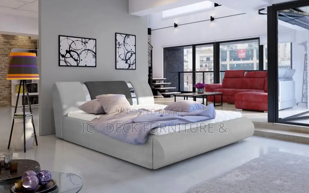 Bdf39 Flavio 6x6ft Upholstered Bed Frame, No Bed Sides