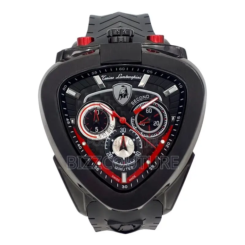 Original Tonino Lamborghini Chronograph Black Rubber Watch