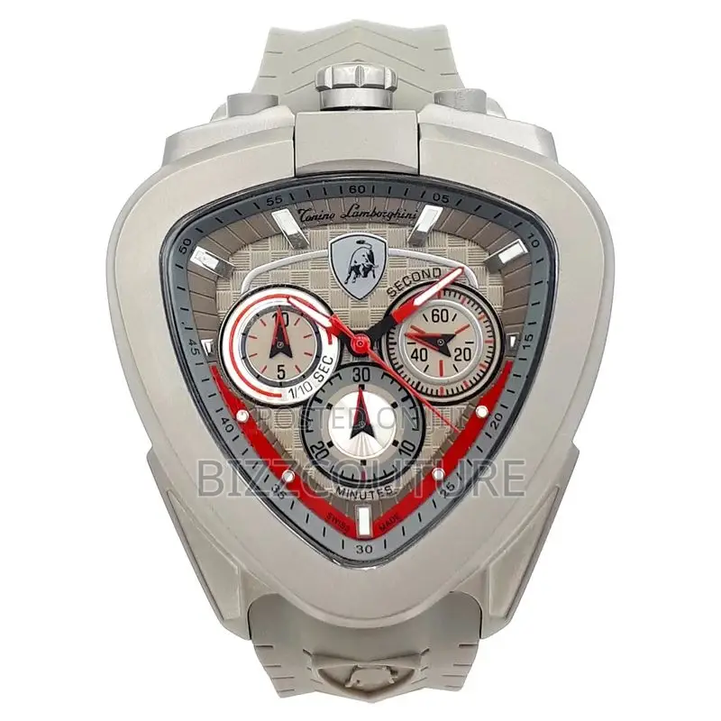 Original Tonino Lamborghini Chronograph Silver Rubber Watch