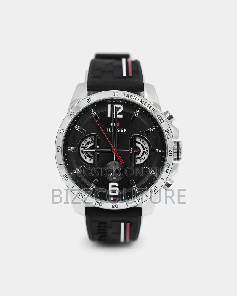 Original Hilfiger Chronograph Black Rubbuer Strap Watch