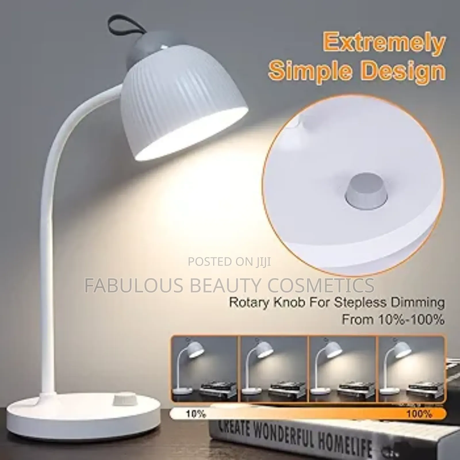 Minimalist LED Desk Lamp, Cordless/Rechargeable