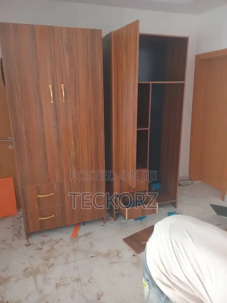 2 Door HDF Plywood Wardrobe With Double Drawer
