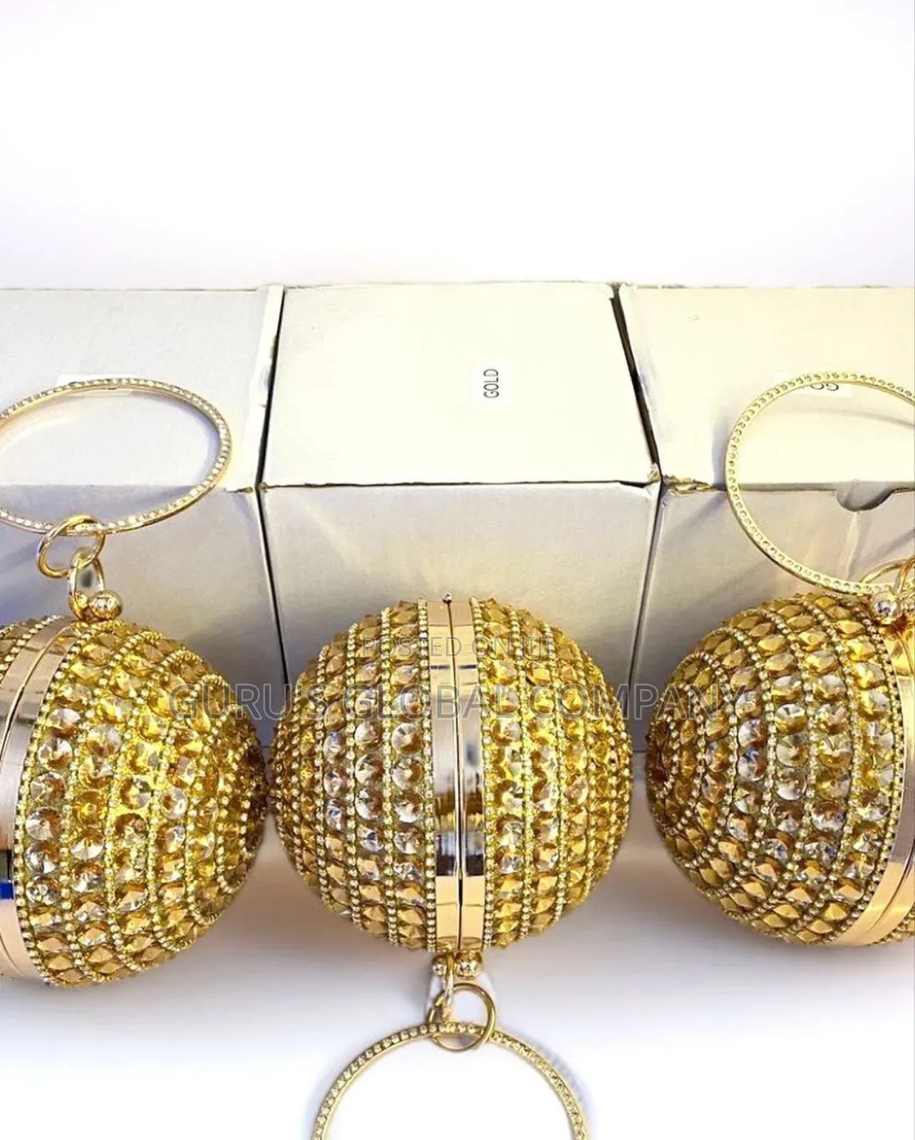 Gold Color Lovely Ball Clutch Handbag