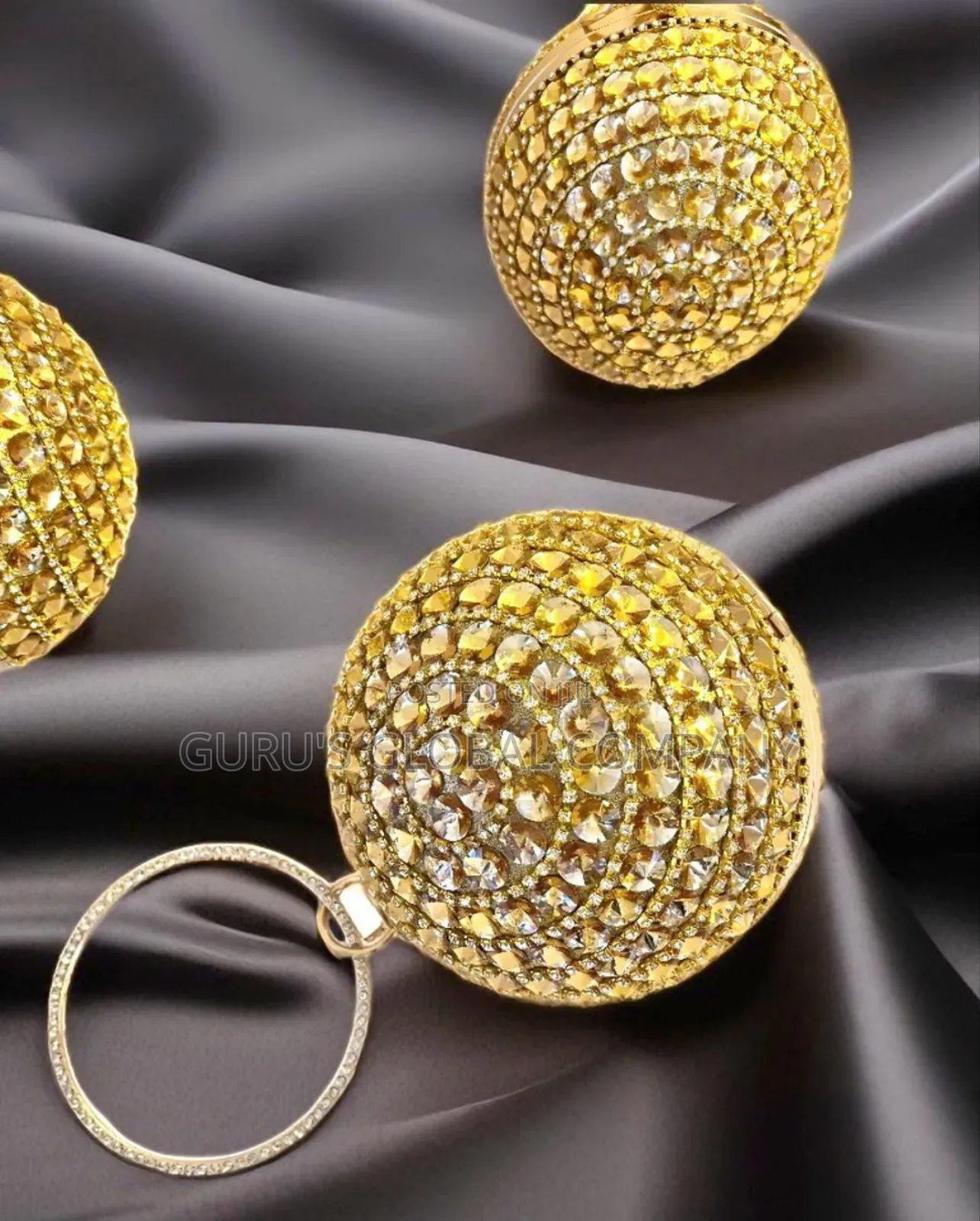 Gold Color Lovely Ball Clutch Handbag