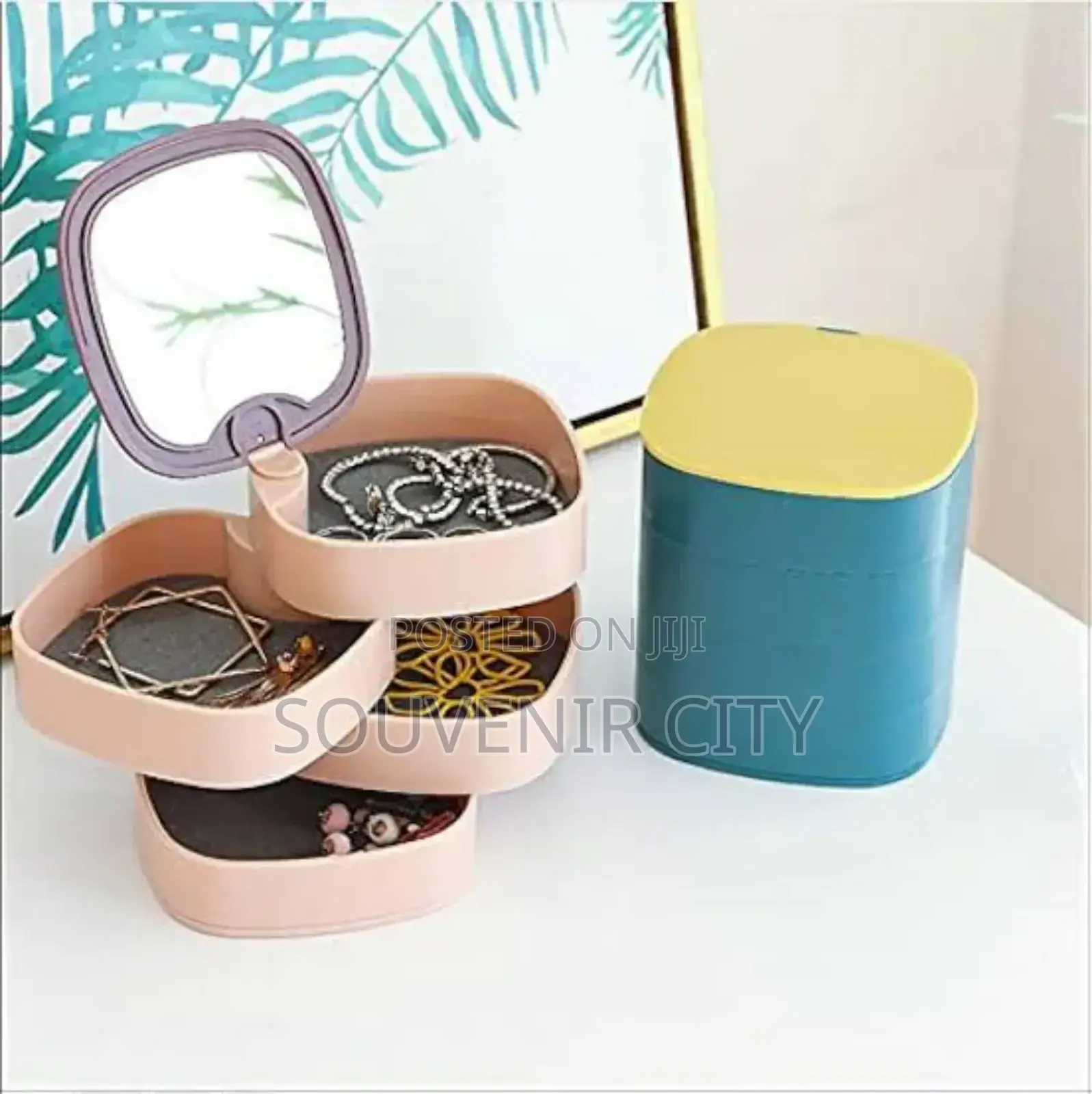 4-Layer Rotating Jewellery Box With Mirror