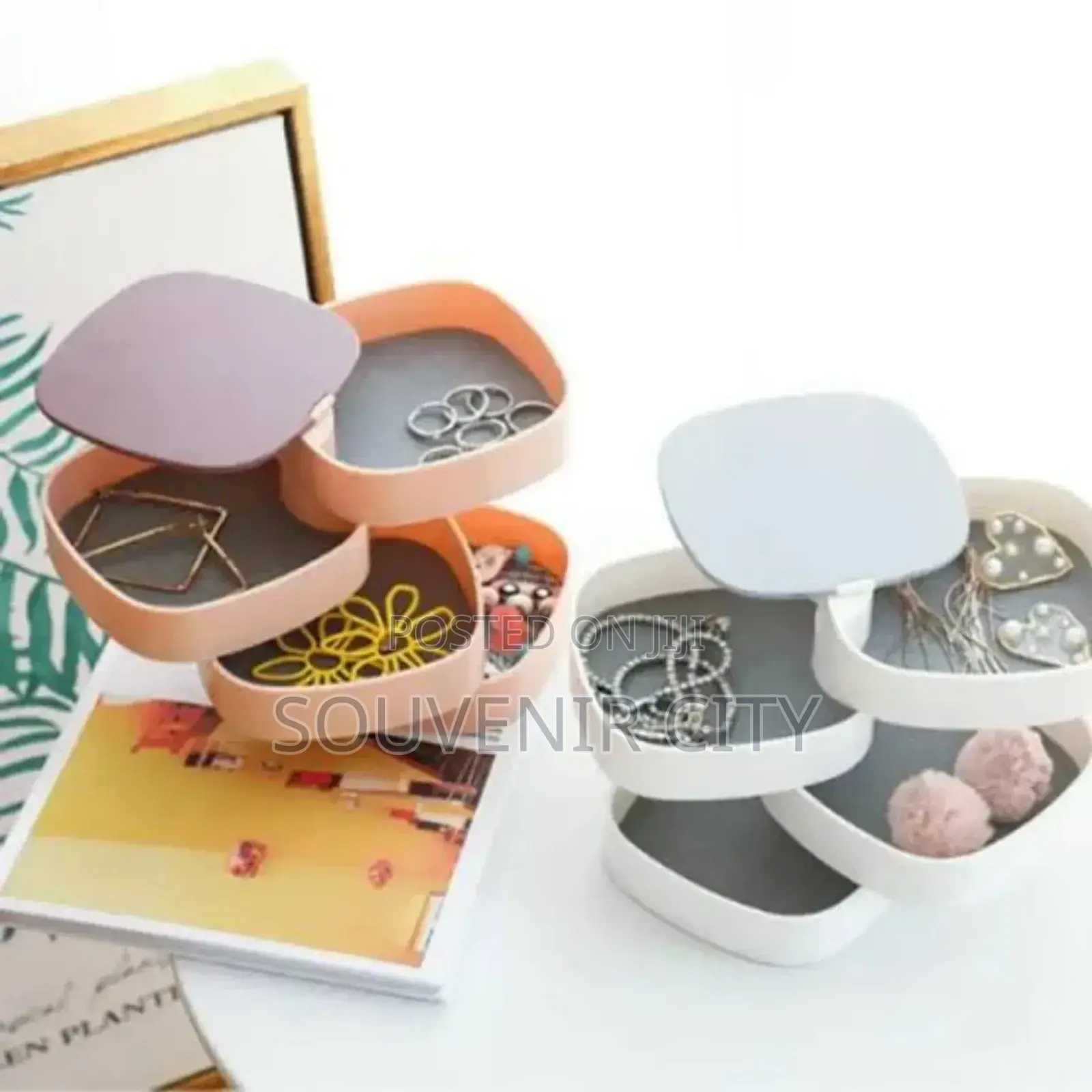 4-Layer Rotating Jewellery Box With Mirror