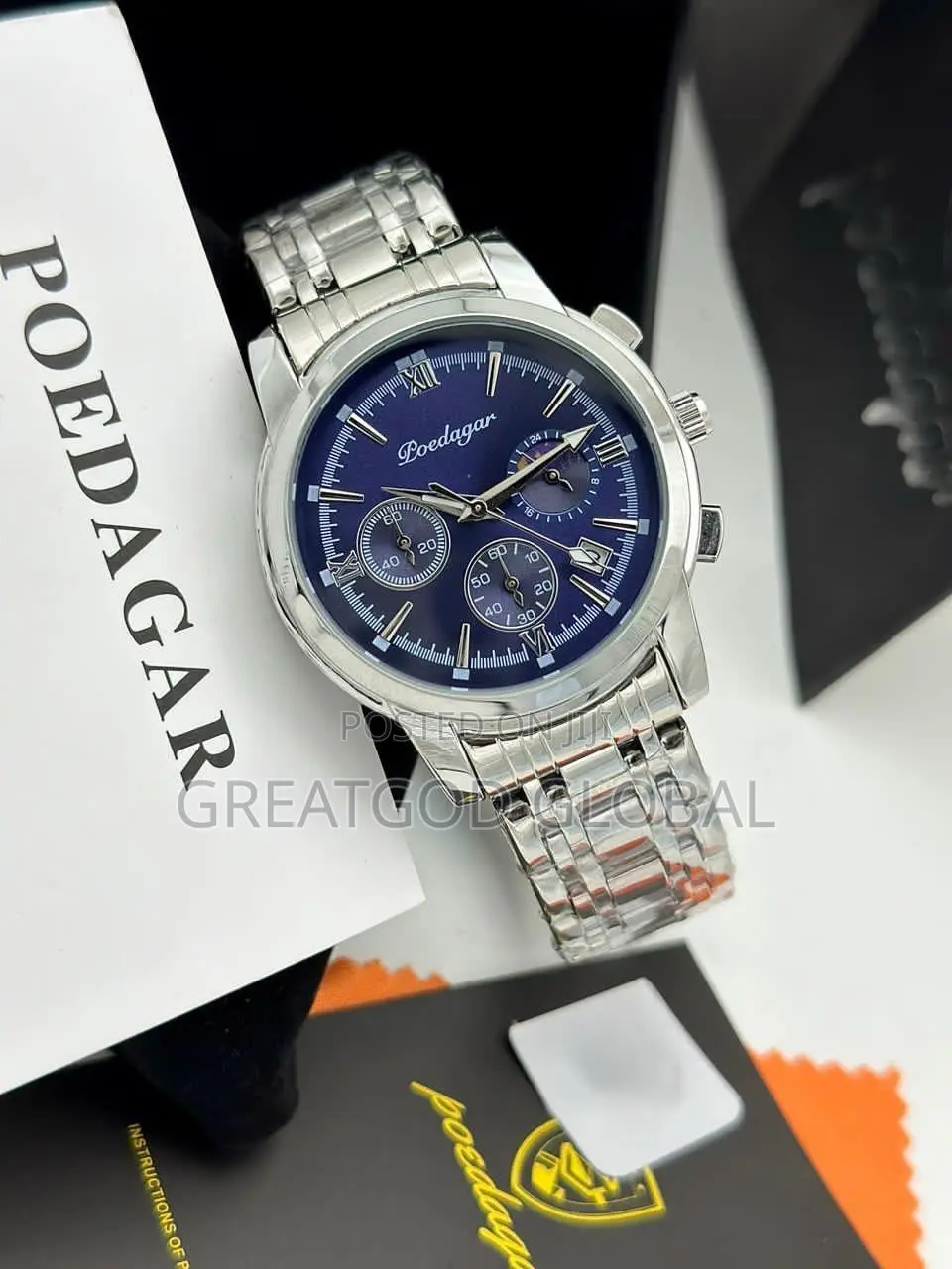 Luxury POEDAGAR Unisex Chain Strap Watch