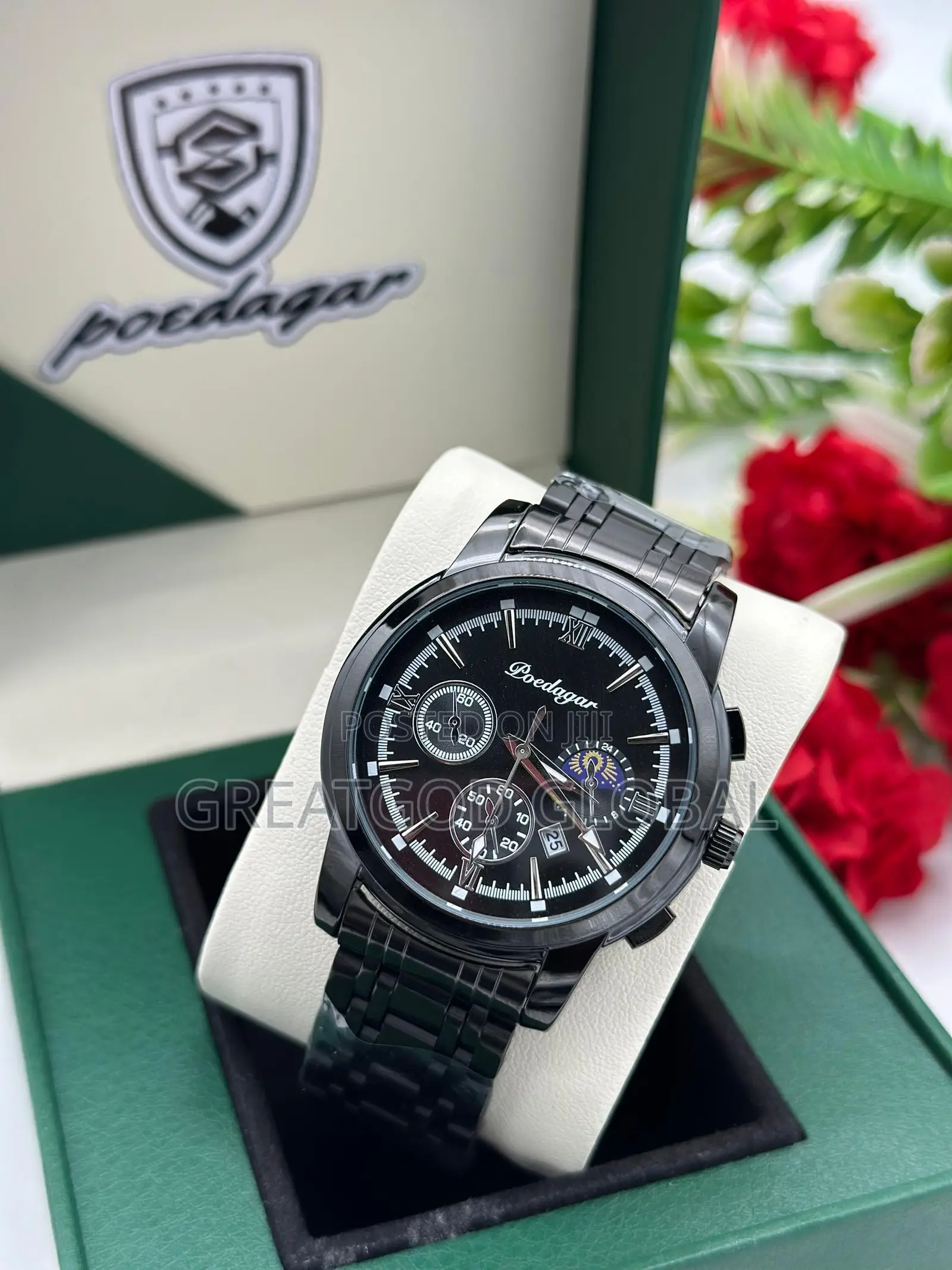 Luxury POEDAGAR Unisex Chain Strap Watch