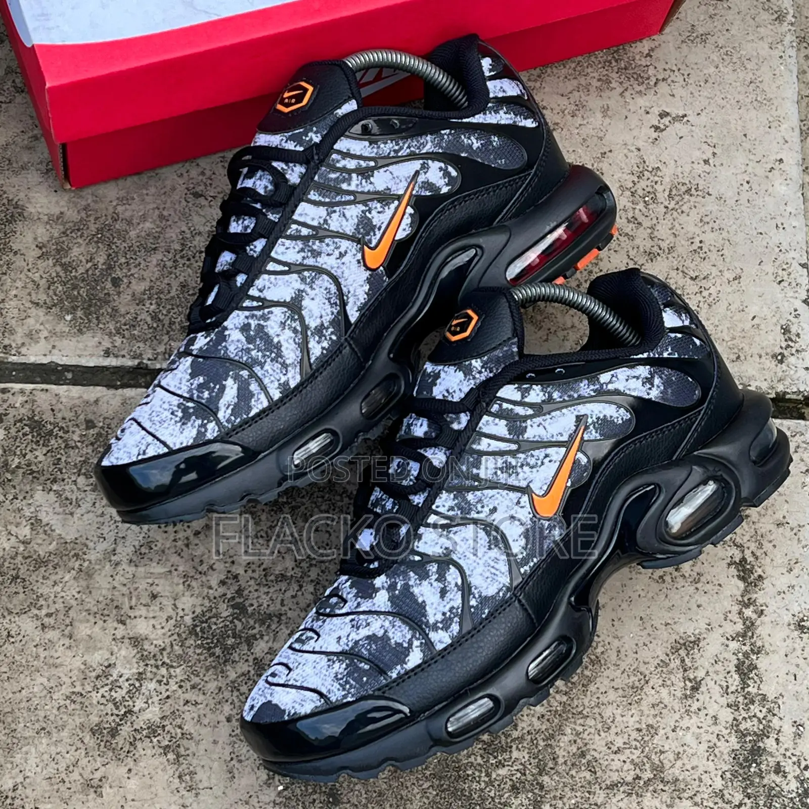Original Nike Airmax Plus Black Camouflage Sneakers