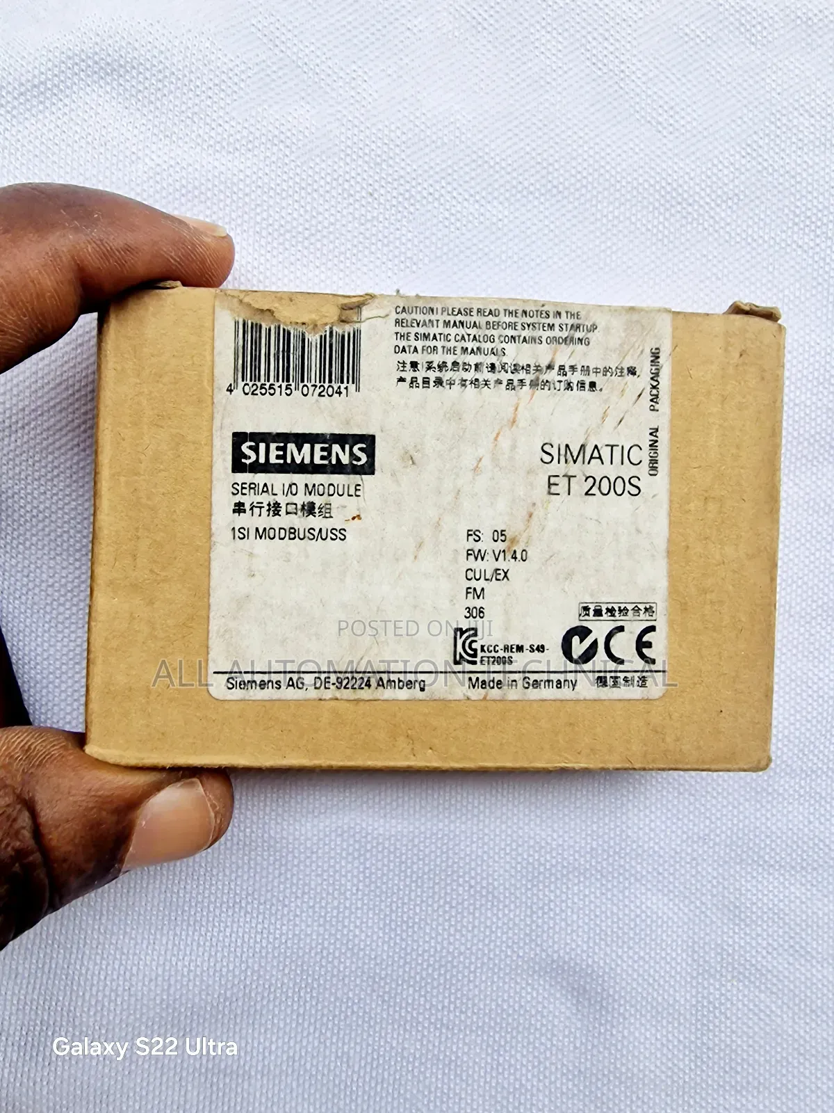 Siemens SIMATIC DP Electronics Module | 6es7138-4df11-0ab0