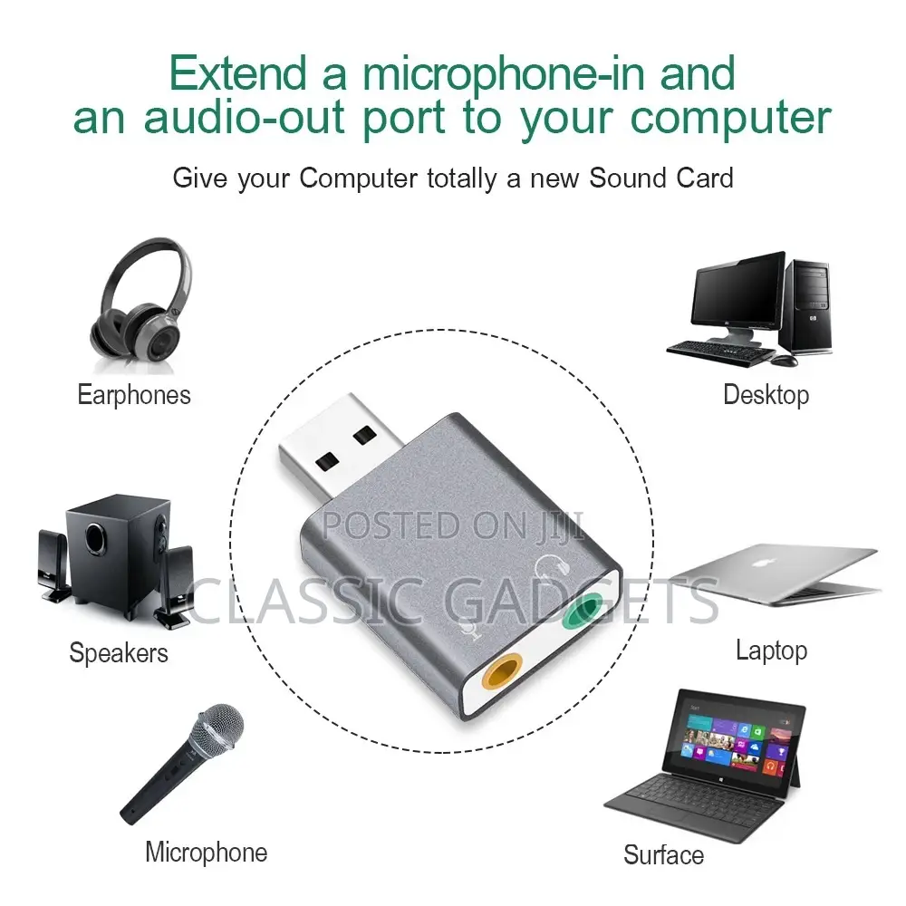 External USB Sound Card HIFI Magic Voice 7.1CH Microphone